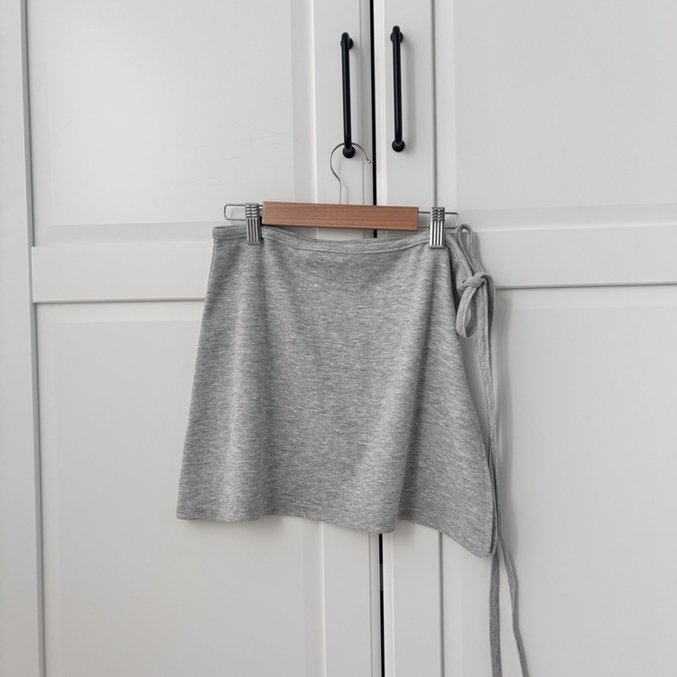 레이어드 리본 랩 미니 스커트 치마