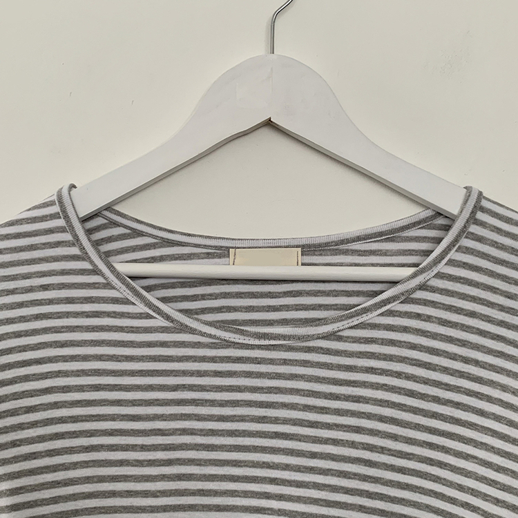 힙 단가라 라운드 유넥 스트라이프 랍빠 루즈핏 긴팔티셔츠 레이어드템