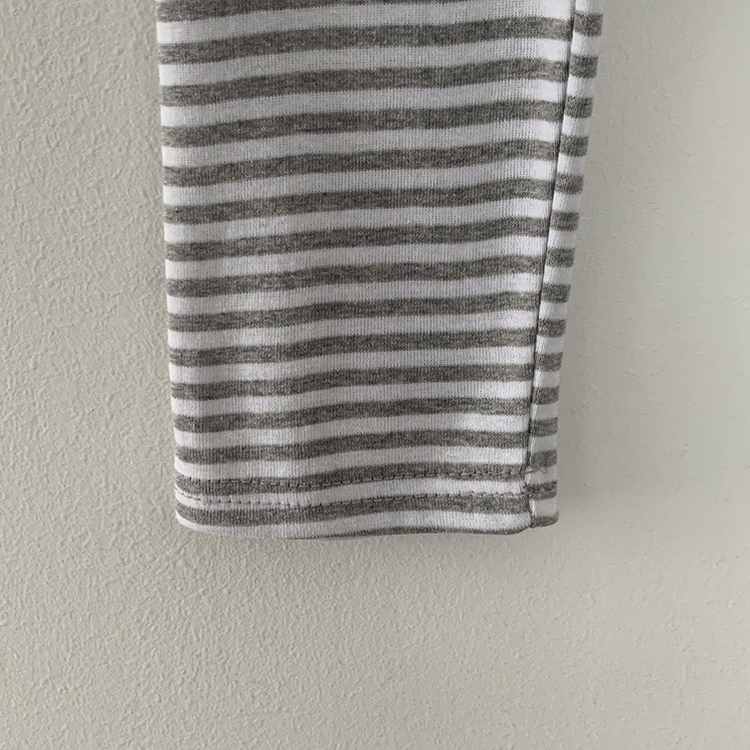 힙 단가라 라운드 유넥 스트라이프 랍빠 루즈핏 긴팔티셔츠 레이어드템