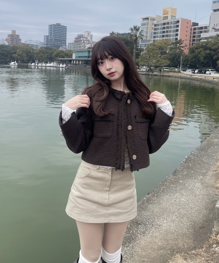 코튼 숏팬츠 미니스커트 베이지