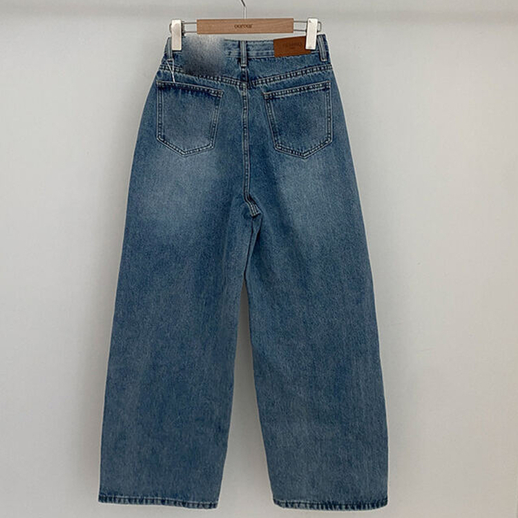 앤트 핀턱 하이웨스트 와이드 데님 팬츠