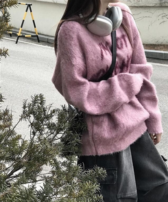 トゥナイトレタリングニット(6color) PINK