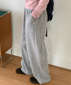 ダーツワイドバンディングパンツ MELANGE