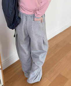 ダーツワイドバンディングパンツ MELANGE