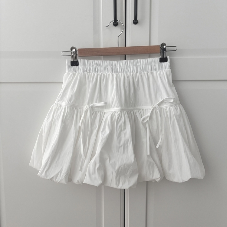 벚꽃룩 귀여운 리본포인트 바스락 펌킨 호박 미니 스커트 속바지내장