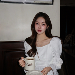 シースルーオフショルダーシャーリングブラウス WHITE