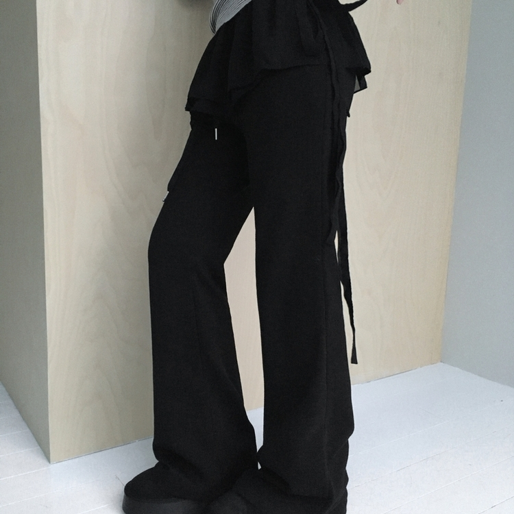 ポケットブーツカットトレーニングパンツ(6color) BLACK