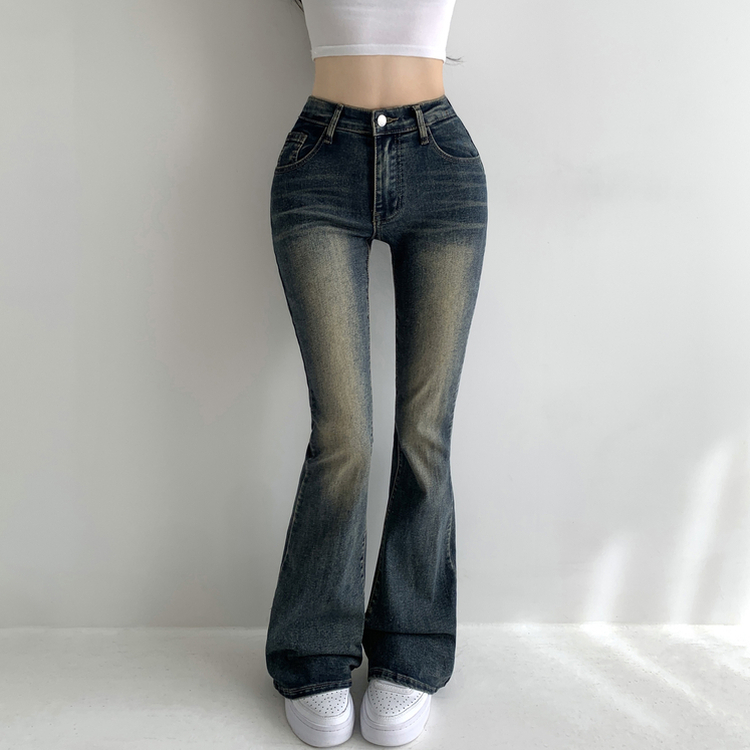 베스트 3기장 스판 빈티지 워싱 하이웨스트 골반뽕 데님 부츠컷 팬츠 빈티지진청