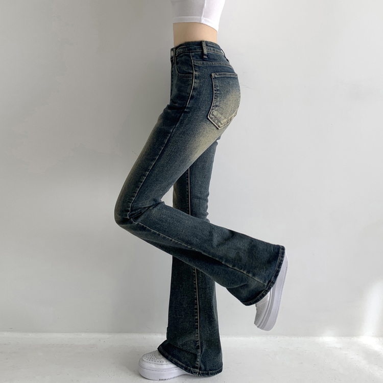 베스트 3기장 스판 빈티지 워싱 하이웨스트 골반뽕 데님 부츠컷 팬츠 빈티지진청