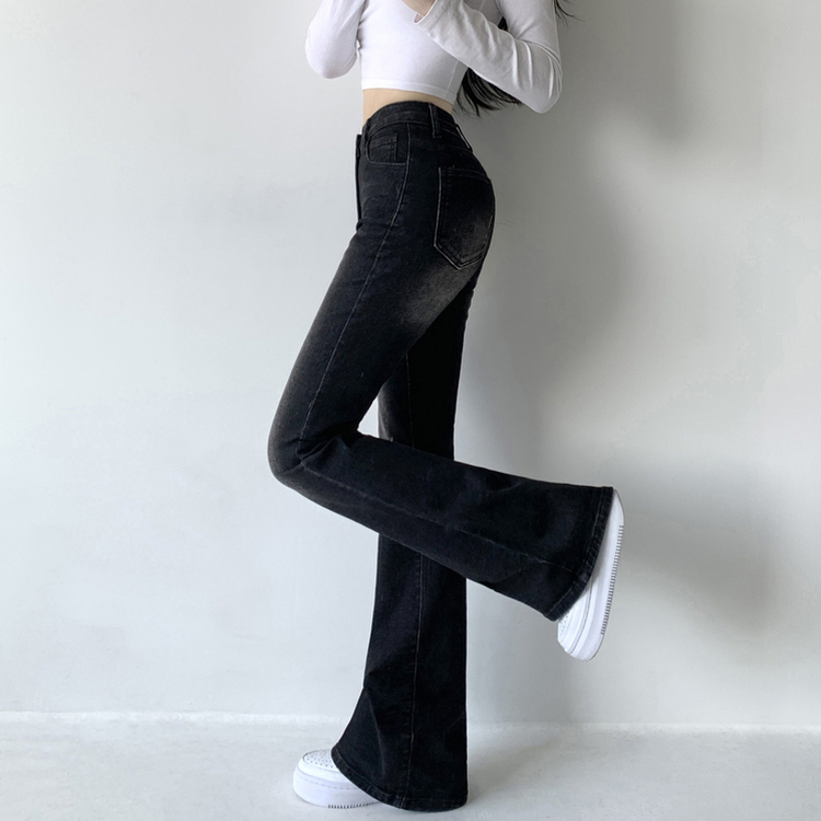베스트 3기장 스판 빈티지 워싱 하이웨스트 골반뽕 데님 부츠컷 팬츠 흑청