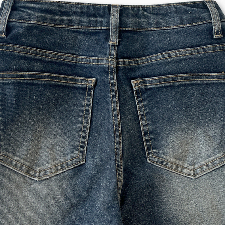 베스트 3기장 스판 빈티지 워싱 하이웨스트 골반뽕 데님 부츠컷 팬츠