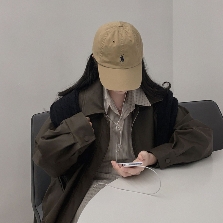 ポケットストライプルーズカラーシャツ BEIGE