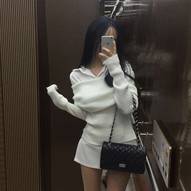 クラシックキルティングショルダークロスバッグ BLACK