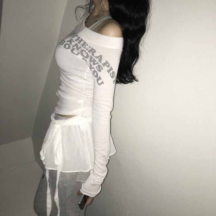 エンジェルシースルーオフTシャツ WHITE