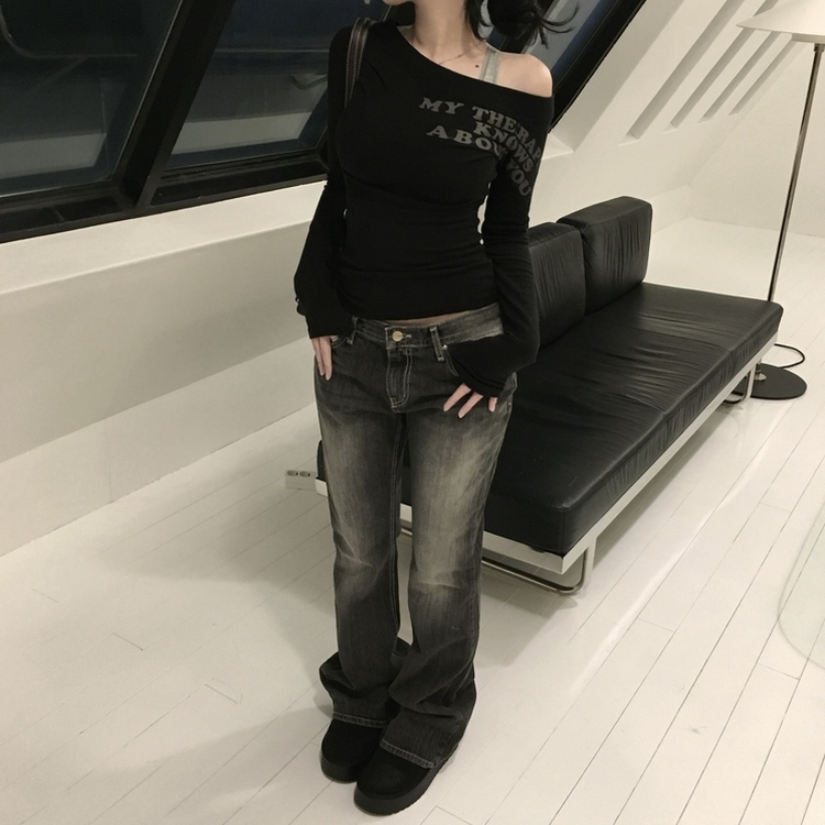 エンジェルシースルーオフTシャツ BLACK
