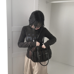 ストライプ長袖Tシャツ CHESTNUT BROWN