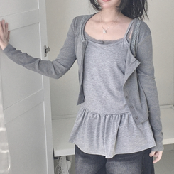 レイヤードフリルティアードインナーキャミソール MELANGE