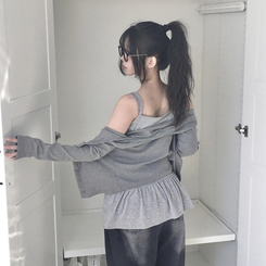 レイヤードフリルティアードインナーキャミソール MELANGE