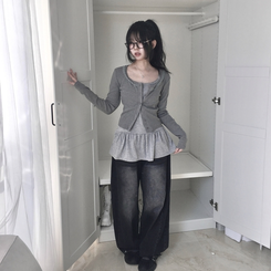 レイヤードフリルティアードインナーキャミソール MELANGE