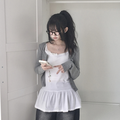 レイヤードフリルティアードインナーキャミソール IVORY