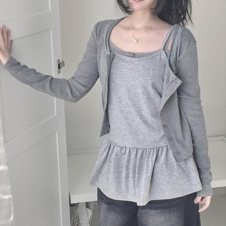 レイヤードフリルティアードインナーキャミソール MELANGE