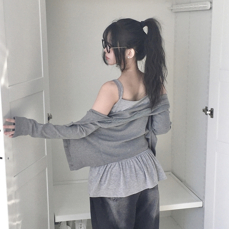 レイヤードフリルティアードインナーキャミソール MELANGE