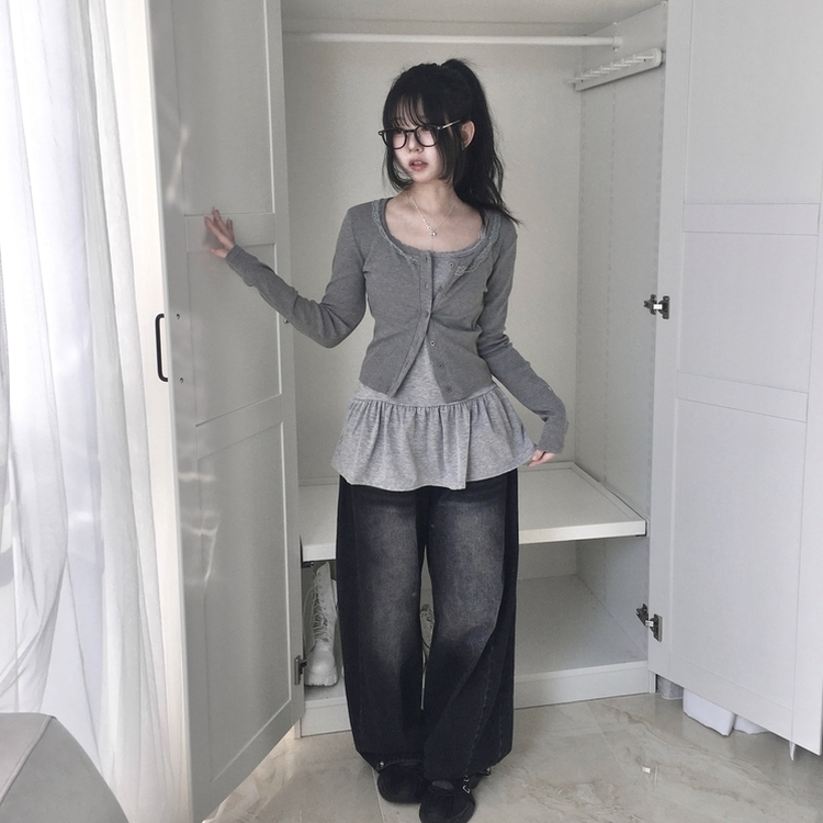 レイヤードフリルティアードインナーキャミソール MELANGE