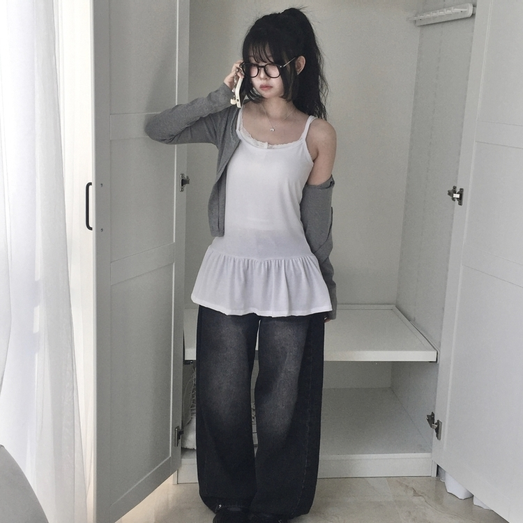 レイヤードフリルティアードインナーキャミソール IVORY