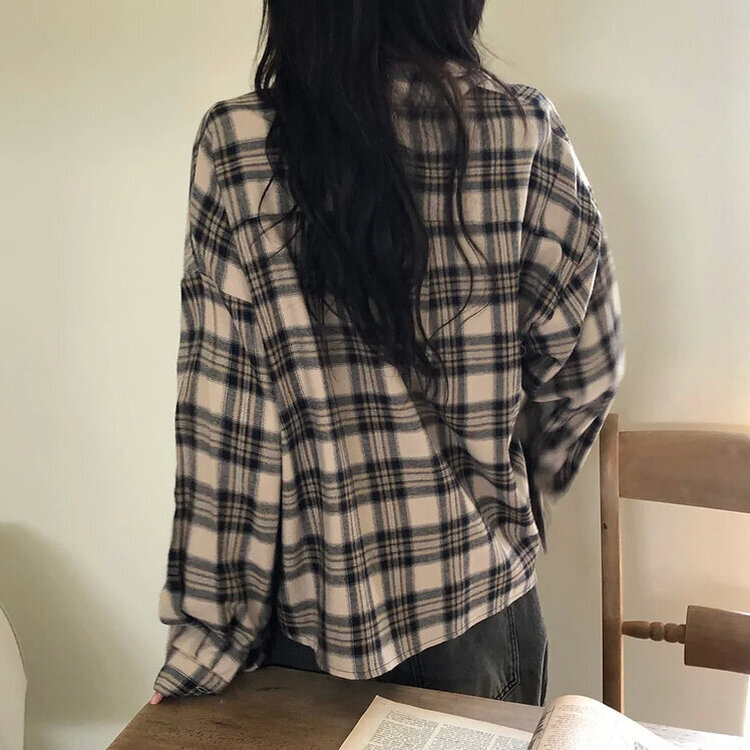 ビンテージチェックルーズフィットシャツ