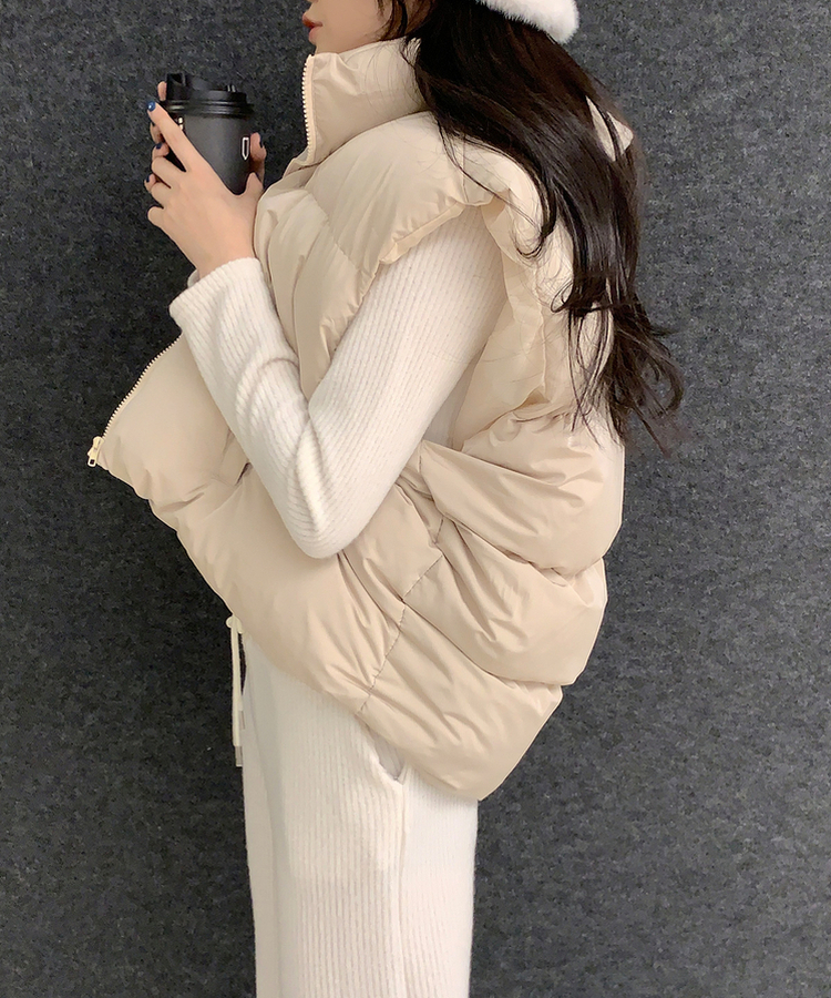 클라우드 오버핏 루즈핏 박스핏 하이넥 집업 패딩 베스트 조