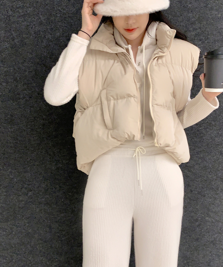 클라우드 오버핏 루즈핏 박스핏 하이넥 집업 패딩 베스트 조