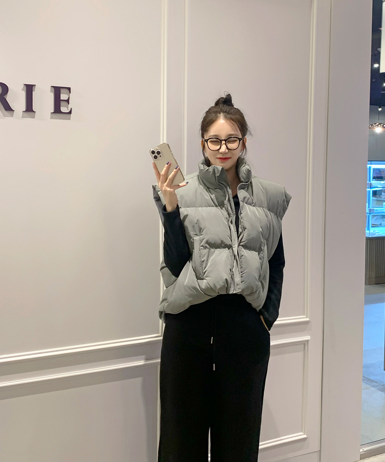 클라우드 오버핏 루즈핏 박스핏 하이넥 집업 패딩 베스트 조