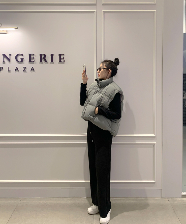 클라우드 오버핏 루즈핏 박스핏 하이넥 집업 패딩 베스트 조