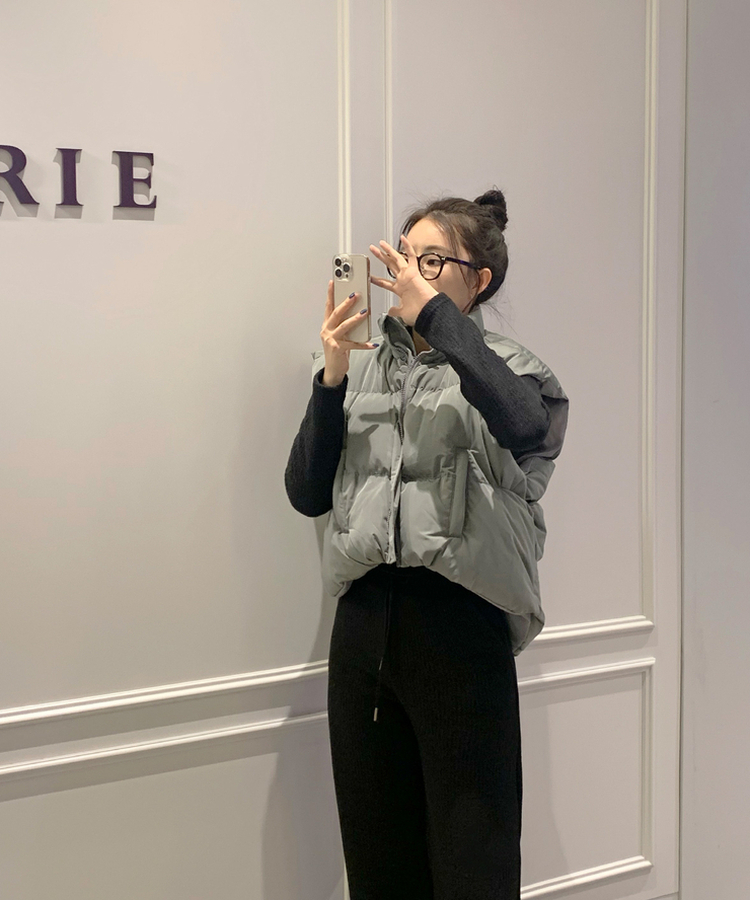 클라우드 오버핏 루즈핏 박스핏 하이넥 집업 패딩 베스트 조