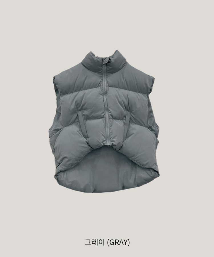 클라우드 오버핏 루즈핏 박스핏 하이넥 집업 패딩 베스트 조