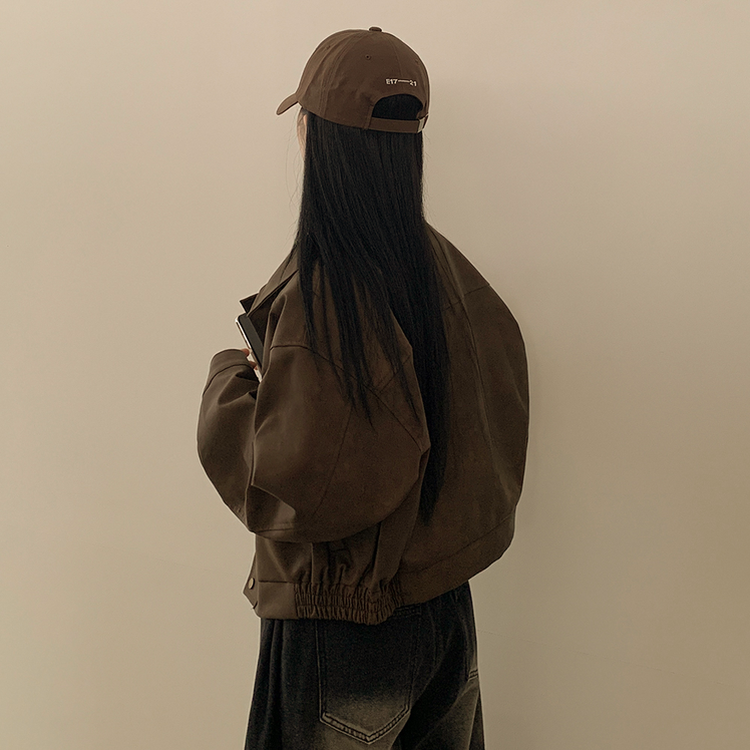 매트 무광 오버핏 가죽 스웨이드st 자켓 점퍼 밤색