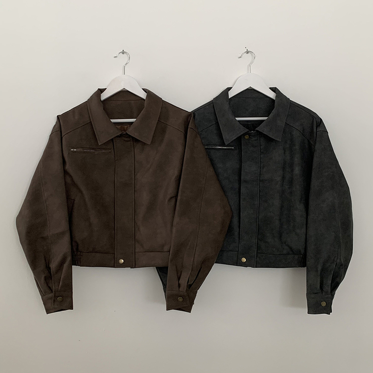 매트 무광 오버핏 가죽 스웨이드st 자켓 점퍼