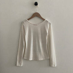 スリムレタリング長袖Tシャツ