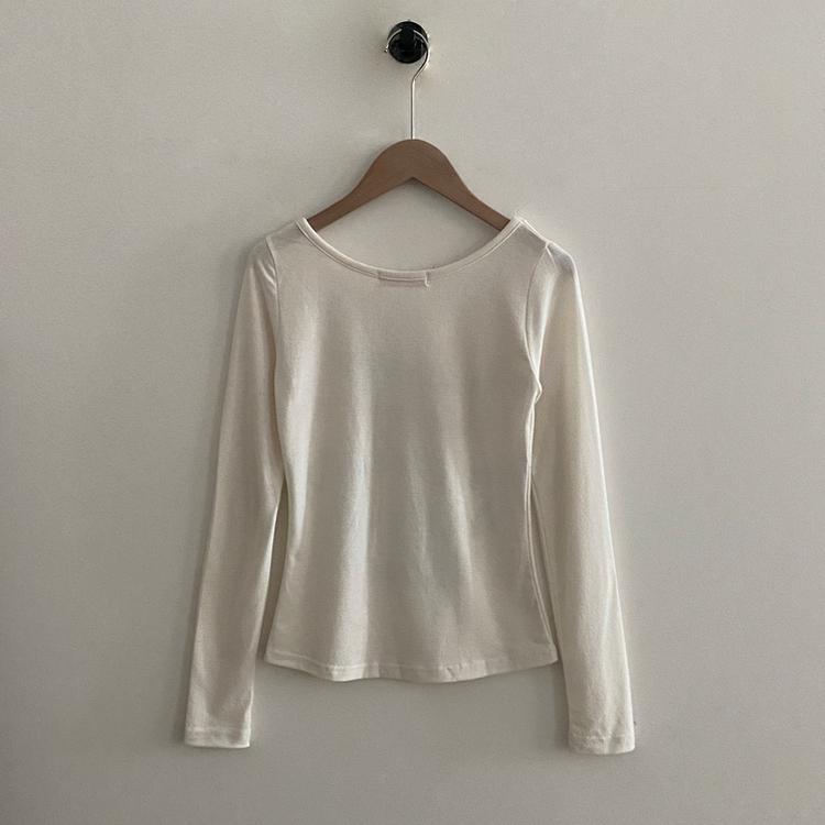 スリムレタリング長袖Tシャツ