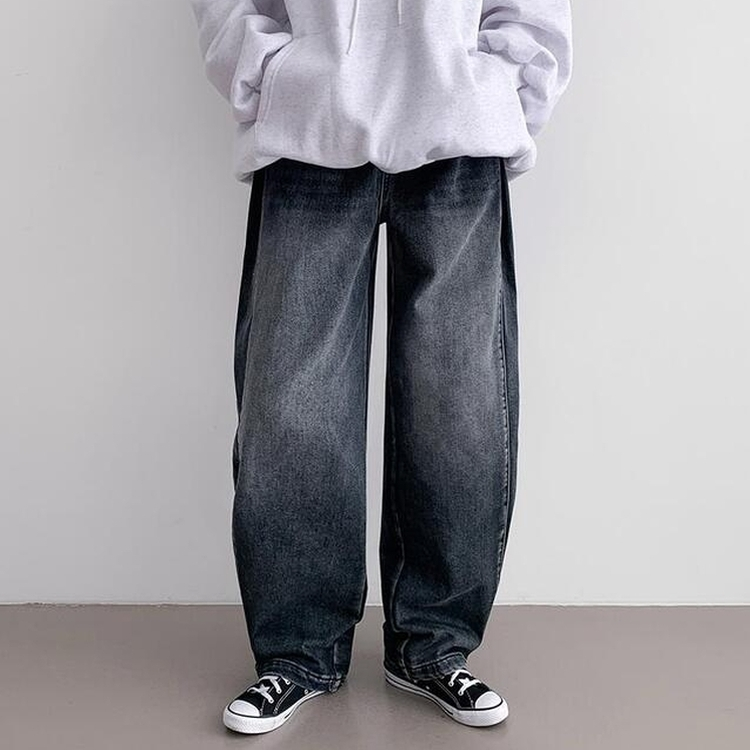 【丈別】【起毛】サイドピンタックワイドウォッシングパンツ(5color)