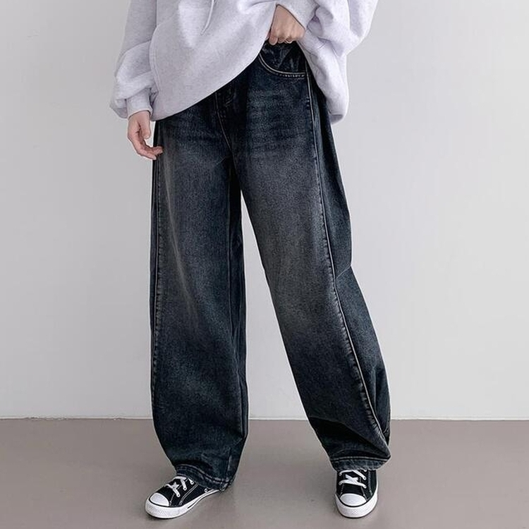 【丈別】【起毛】サイドピンタックワイドウォッシングパンツ(5color)
