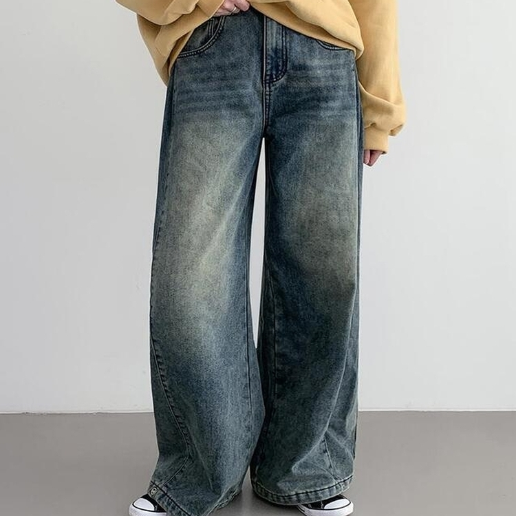【丈別】【起毛】サイドピンタックワイドウォッシングパンツ(5color)
