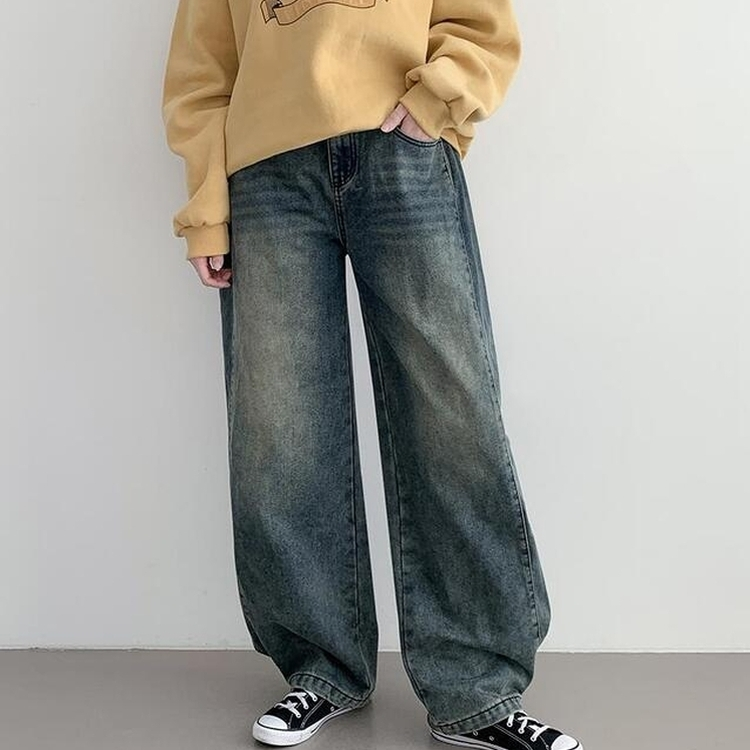 【丈別】【起毛】サイドピンタックワイドウォッシングパンツ(5color)