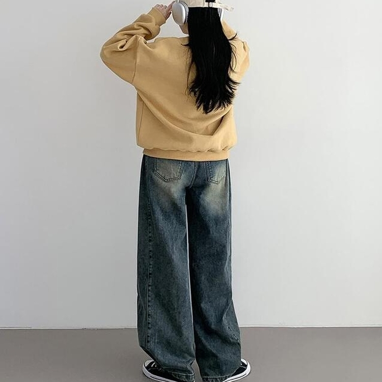 【丈別】【起毛】サイドピンタックワイドウォッシングパンツ(5color)