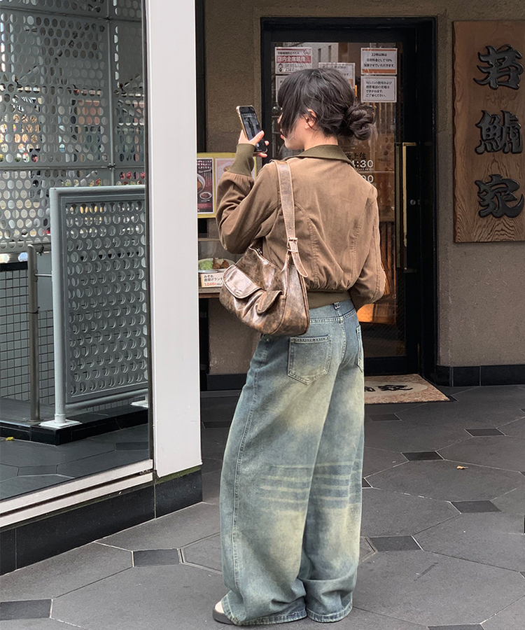 リアンビンテージコーデュロイジップアップ BROWN