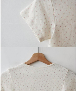 フラワーアンゴラ半袖Tシャツ