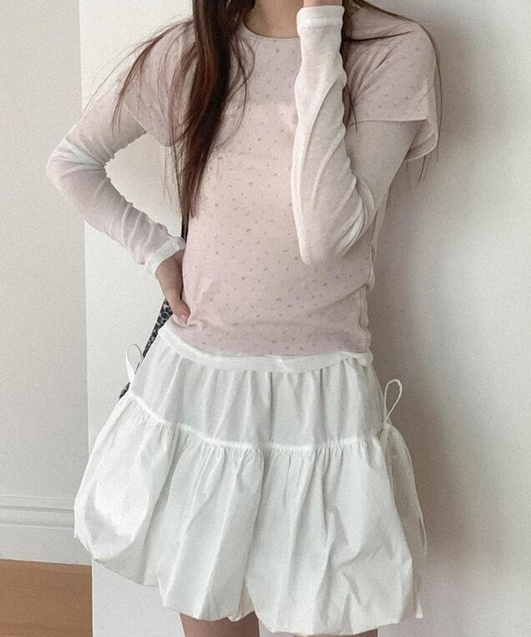 フラワーアンゴラ半袖Tシャツ PINK