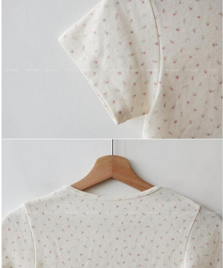 フラワーアンゴラ半袖Tシャツ