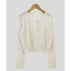 ラウンドリネンクロップカーディガン(6color)