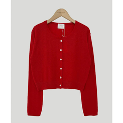 ラウンドリネンクロップカーディガン(6color)